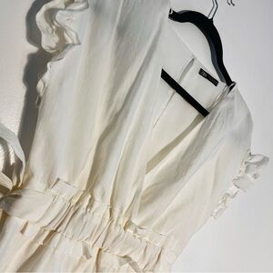 Zara White Ruffle Sleeve Dress
